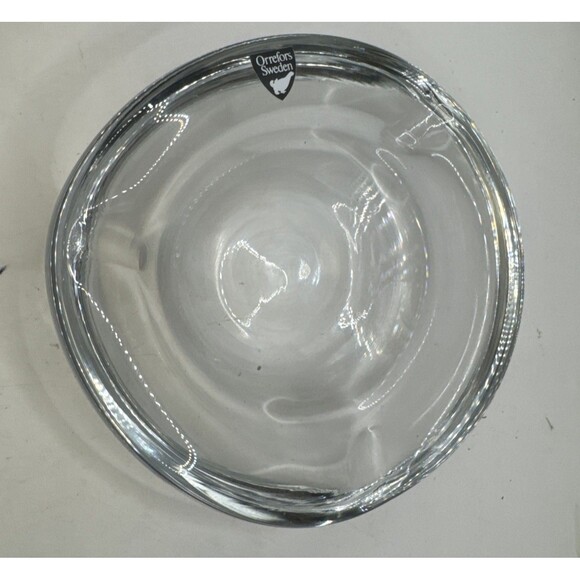 Orrefors Crystal Octagonal Clear Glass Heavy Thick Dish Bowl Ashtray Sweden VTG - Picture 6 of 8
